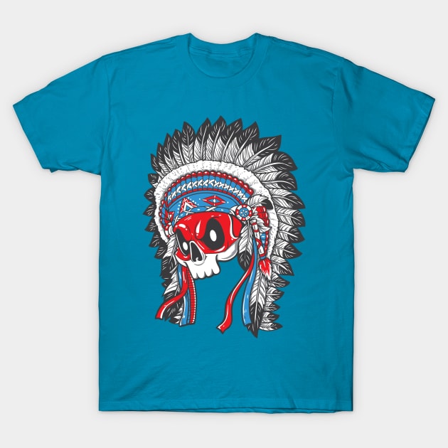 Indian Skull T-Shirt by TomCage